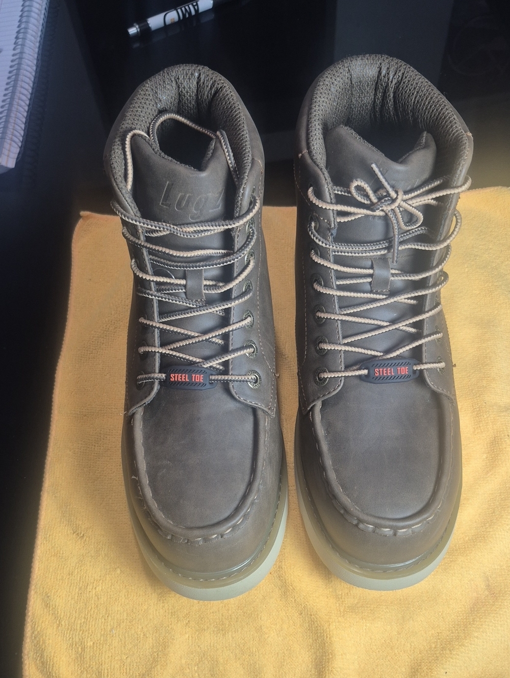 Lugz Men's Brown Steel Toe Work Boots